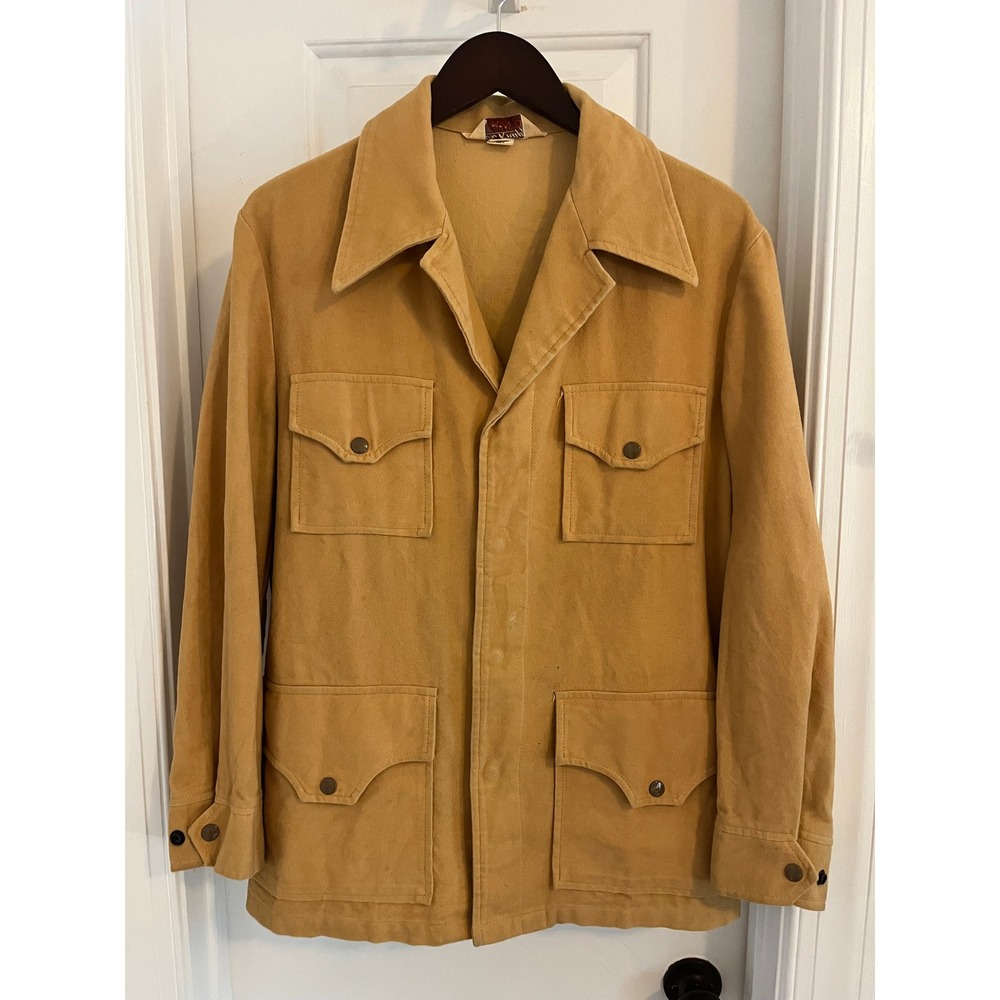 Vintage Fox Knapp  Safari Jacket Faux Suede